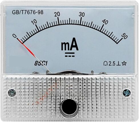 85C1 DC Milliampere Pointer Meter 1mA 5mA 10mA 20mA 30mA 50mA 200mA 300mA 500mA 1000mA Panel Ammeter 1Pcs(DC 5mA) in Saudi Arabia
