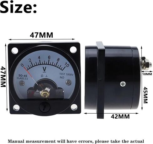 SO-45 DC Voltmeter 1V 2V 3V 5V 10V 15V 20V 30V 40V 50V 100V 150V 200V 250V Voltage Panel Meter 1Pcs(DC 3V) in Saudi Arabia