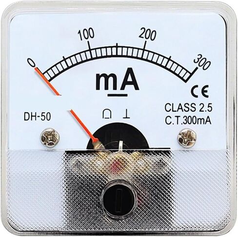 DH-50 DC Milliampere Pointer Meter 1mA 5mA 10mA 20mA 30mA 50mA 100mA 150mA 200mA 300mA 500mA 1000mA 1Pcs(DC 200mA) in Saudi Arabia