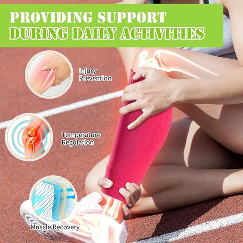 6 Pairs Calf Compression Sleeve for Men and Women, Calf Sleeves, Anti Slip Design, Footless Compression Sock for Running Athlete Cycling(6 Colors) in Saudi Arabia
