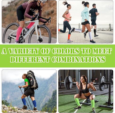6 Pairs Calf Compression Sleeve for Men and Women, Calf Sleeves, Anti Slip Design, Footless Compression Sock for Running Athlete Cycling(6 Colors) in Saudi Arabia