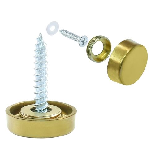 12 Pack 10mm Decorative Mirror Screws, Cover Nails Black Fasteners Decorative Caps, Simple Mirror Screws for Tables Bath Plates Wardrobes Glass Signs in Kuwait