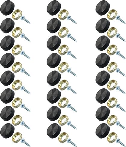 12 Pack 10mm Decorative Mirror Screws, Cover Nails Black Fasteners Decorative Caps, Simple Mirror Screws for Tables Bath Plates Wardrobes Glass Signs in Saudi Arabia