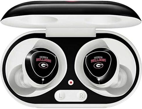 Skinit Skinit Audio Audio Skin متوافق مع Galaxy Buds Plus - تصميم جامعة جورجيا السوداء المرخصة رسميًا in Kuwait