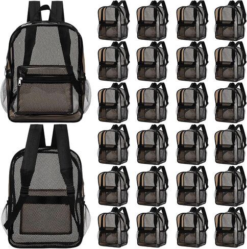 48 Pack Clear Backpack Bulk Breathable Mesh Back Large Heavy Duty Transparent Bookbag for Stadium College Work (Clear) in Saudi Arabia