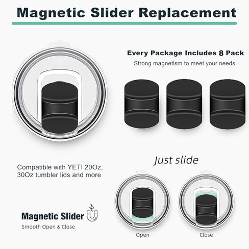 Compatible with YETI Magnetic Slider Replacement,8Pack Replacement Parts Fit for Yeti Lid Magnetic Slider,Magslider Magnet Fit for Yeitlid 10/14/16/20/26/30oz. in Kuwait