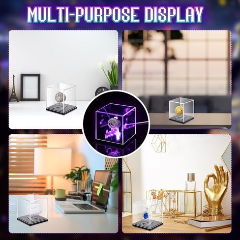 Acrylic Championship Ring Display Case with LED Light 7 Color Clear Ring Holder UV Protected Light up Display Box for Sports Basketball Baseball Souvenir Memorabilia Gift in Saudi Arabia