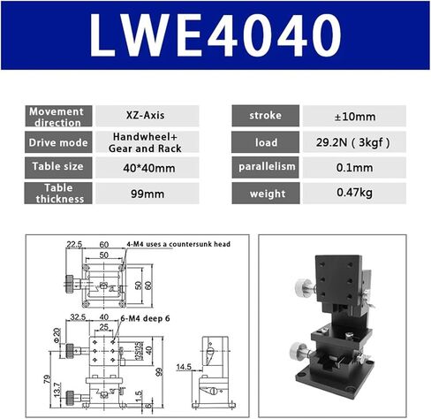 الجدول المنزلق microday Table XZ AXIS LWE4040 MANUAL SLIDE TABLE RACK PORTICAL PRATTION و PINION الإزاحة الرفع مقبض الأخدود in Saudi Arabia