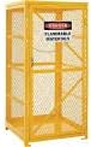 Global Industrial Vertical Cylinder Storage Cabinet with Single Door, 31" W x 30" D x 65" H, 9 Cylinder Capacity, 20 or 33 lbs. LPG Cylinders, Steel Construction, Unassembled in Saudi Arabia