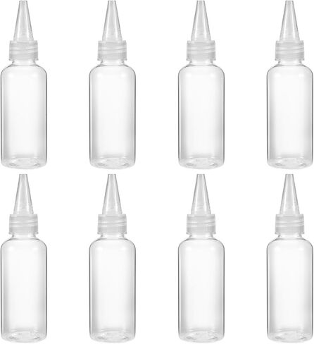 8Pcs Plastic Small Squirt Bottles for Liquids, Plastic Squeeze Bottles 50ml Mini Clear Empty Small Squirt Bottle with Leak-Proof Caps Clear Empty Tiny Bottle Refill for Glue Travel Paint Art Lotion in Saudi Arabia
