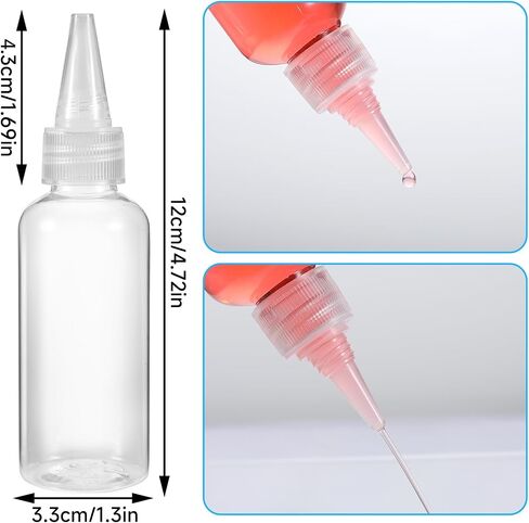 8Pcs Plastic Small Squirt Bottles for Liquids, Plastic Squeeze Bottles 50ml Mini Clear Empty Small Squirt Bottle with Leak-Proof Caps Clear Empty Tiny Bottle Refill for Glue Travel Paint Art Lotion in Saudi Arabia