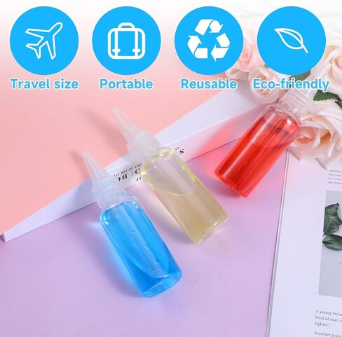 8Pcs Plastic Small Squirt Bottles for Liquids, Plastic Squeeze Bottles 50ml Mini Clear Empty Small Squirt Bottle with Leak-Proof Caps Clear Empty Tiny Bottle Refill for Glue Travel Paint Art Lotion in Saudi Arabia