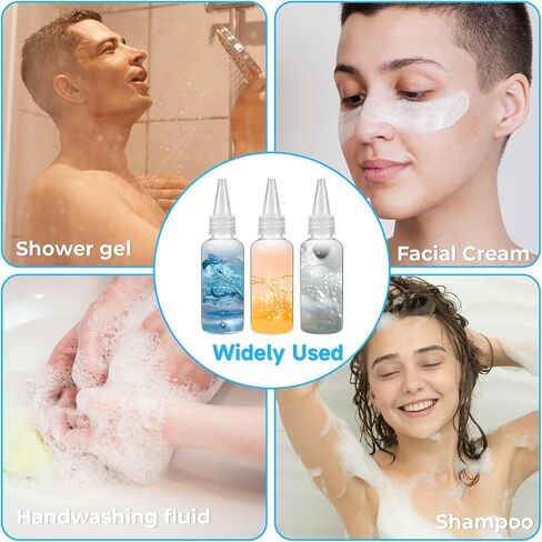 8Pcs Plastic Small Squirt Bottles for Liquids, Plastic Squeeze Bottles 50ml Mini Clear Empty Small Squirt Bottle with Leak-Proof Caps Clear Empty Tiny Bottle Refill for Glue Travel Paint Art Lotion in Saudi Arabia