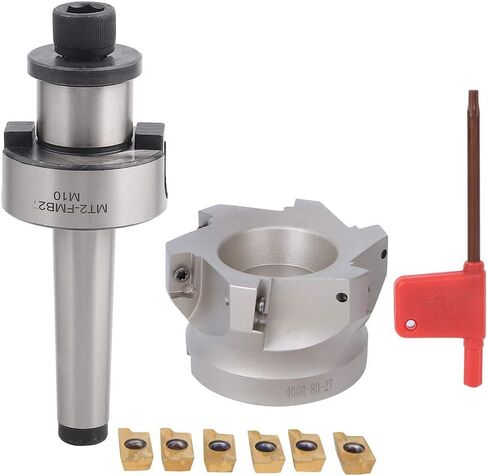 aqxreight MT2 FMB27 Collet Chuck Holder 80 27 6 Flute Milling Cutter 1604APMT Milling Inserts 6PCS Milling Inserts This Face Mill Cutter is Constructed by Workmanship, Standard (MT2-FMB27+80 Cutter in Saudi Arabia