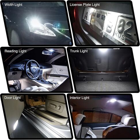 194 LED LED T10 168 2825 W5W LED LED مشرق للغاية 12V 9SMD 2835 لمبة شرائح LED المستخدمة للسيارة الداخلية Dome Map Door Lightsy Lights Lights White (حزمة 2) in Saudi Arabia