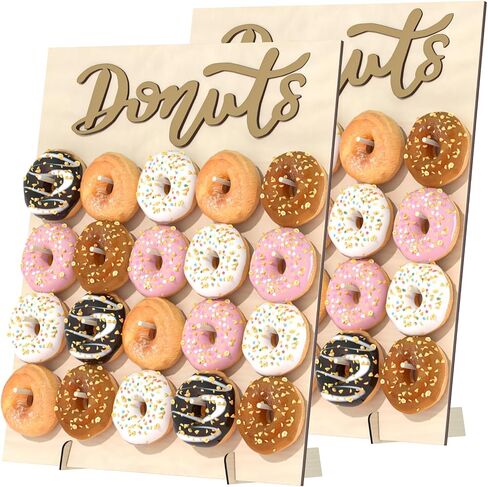 Donut Wall Display Stand, Reusable Food Buffet Board Holder for Grow Up Party, Wedding, Baby Shower Decorations, Fits 20 Doughnuts in Saudi Arabia