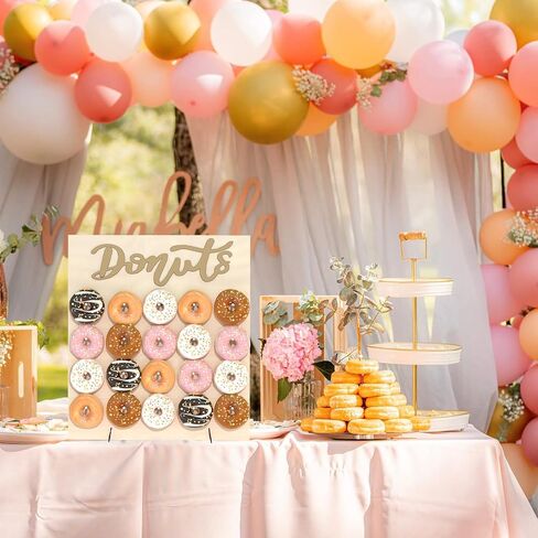 Donut Wall Display Stand, Reusable Food Buffet Board Holder for Grow Up Party, Wedding, Baby Shower Decorations, Fits 20 Doughnuts in Saudi Arabia