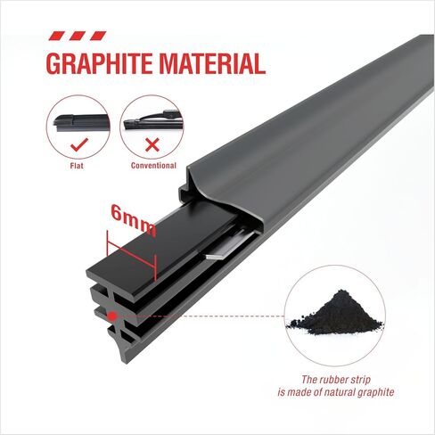 18 inch Frameless Adjustable Size of Universal 4 PCs Refills Replacement Windshield Wiper Refills Replacement for Tesla,Toyota,Hyundai,Honda Front & Rear Windshield Wiper Baldes Rubber Strips in Kuwait