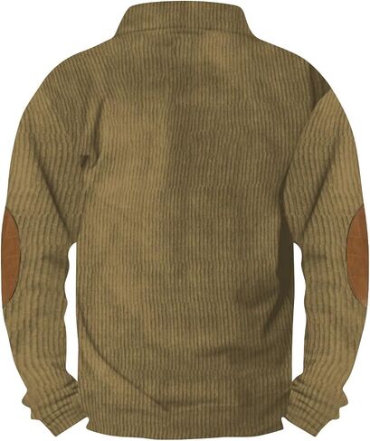 Mens Sweatshirt Flag Graphic Pullover Long Sleeve Stand Collar Button Down Sweatshirts for Men Fall Casual Tops in Saudi Arabia