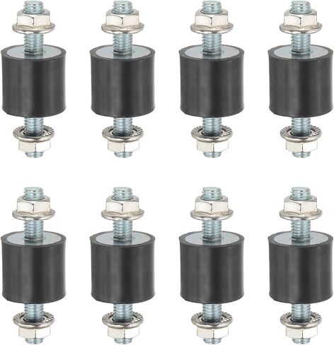 PATIKIL M8 25x15mm Rubber Isolator Mounts, 8 Pcs Rubber Studs Shock Absorber Anti-Vibration Isolation Damping Mounts with Lock Nuts for Motor, Air Compressor, Engines (55mm Height) in Saudi Arabia