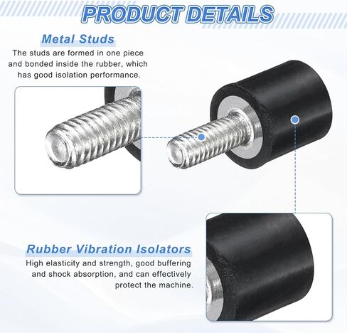 UXCELL 2PCS M4 THEWST RUBBER MUTS ، عزل الاهتزاز ، امتصاص الصدمات الأسطواني مع ترصيع 15 × 10 مم مع صواميل غير قابلة للانزلاق in Saudi Arabia