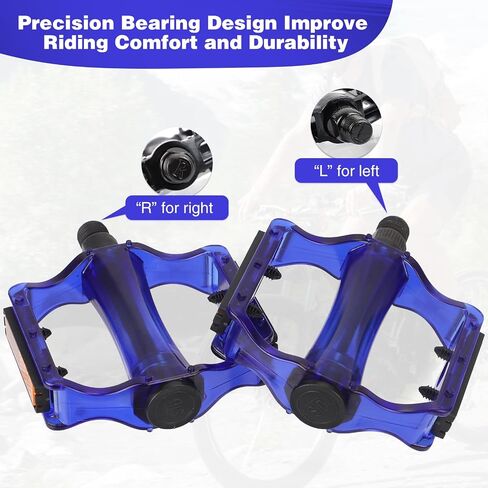 MEGHNA Bike Pedal 9/16 inch Non - Slip Pedal Wear - Resisting with Reflective Stripe Pedals for Mountain Bike Kids Bike Beach Cruiser Bike Folding Bike in Saudi Arabia