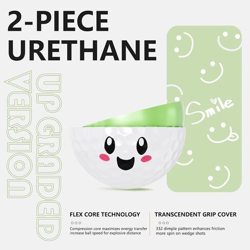 Cartoon Design Urethane Golf Balls – Premium Construction – High Spin & Soft Feel – Fun & Stylish Patterns – Cut-Resistant Cover – Perfect for Casual Golfers & Gift Giving in Saudi Arabia