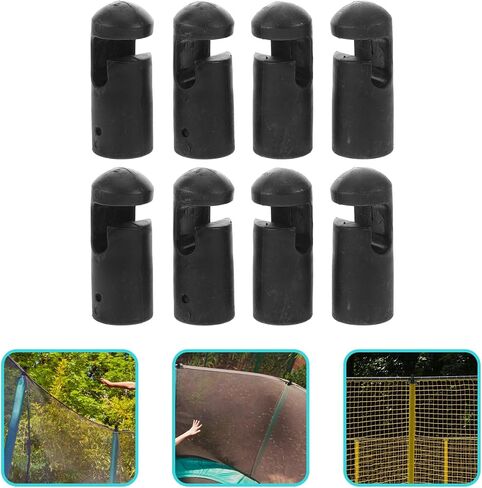 BESPORTBLE 8Pcs Black Plastic Trampoline Pole Caps - Replacement Rod Covers for Trampoline Safety Net, Heavy Duty Accessories for Pole Protection and Maintenance in Saudi Arabia