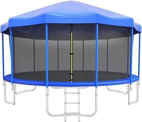خيمة المظلة الترامبولين ، غطاء الظل الترامبولين مع إطار ل 6 أقدام ، 8 أقدام ، 10 أقدام ، 12 قدم ، 14 قدم ، 16 قدم الغلاف التغطية الإكسسوارات العليا ، السقف العلوي من أشعة الشمس الرياضية في الهواء الطلق - الشمس ، المطر والثلوج (SI in Kuwait