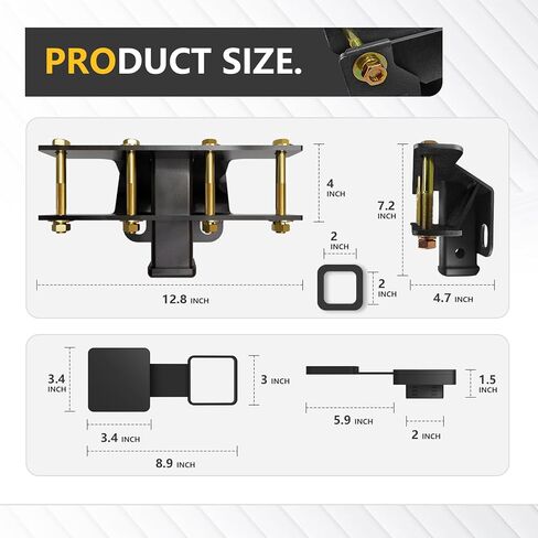 for Bronco Towing Hitch Receiver with Cover Accessories Compatible with 2021 2022 2023 2024 Ford Bronco 2/4 Doors, Rear Bumper Trailer Hitch Kit 2 Inch Tow Hook Combo (Excluding Bronco Sport) in Saudi Arabia