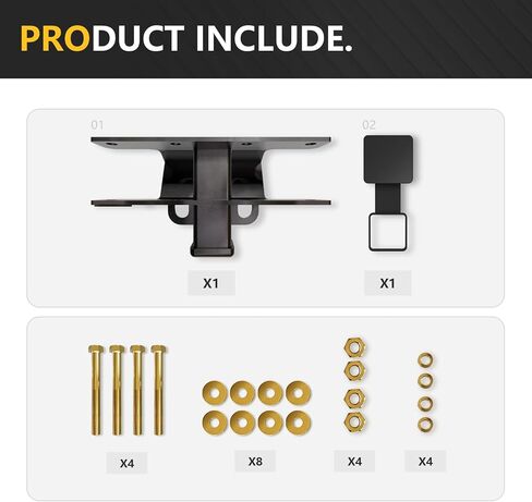 for Bronco Towing Hitch Receiver with Cover Accessories Compatible with 2021 2022 2023 2024 Ford Bronco 2/4 Doors, Rear Bumper Trailer Hitch Kit 2 Inch Tow Hook Combo (Excluding Bronco Sport) in Saudi Arabia