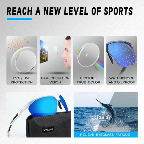 Polarized Running Sunglasses for Men Women UV Protection Sports Shade Glasses for Fishing Cycling Baseball in Kuwait