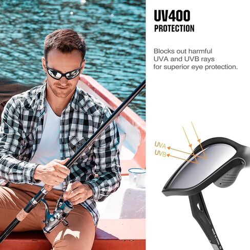 Polarized Running Sunglasses for Men Women UV Protection Sports Shade Glasses for Fishing Cycling Baseball in Kuwait