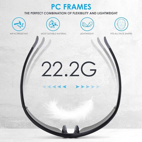 نظارات شمسية رياضية مستقطبة للرجال والنساء-UV400 ، مضاد للوهج ، إطار خفيف الوزن ، مفصلات معدنية-للركض ، القيادة in Saudi Arabia