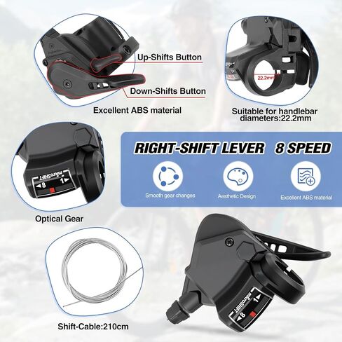 زوج دراجة SHIFTER 3 × 8/9/10 سرعة العتاد اليسرى واليمين لدراجة Moutain ، دراجة الطريق ، MTB ، BMX ، معدات Fixie ، ركوب الدراجات (3x8 سرعة) in Kuwait