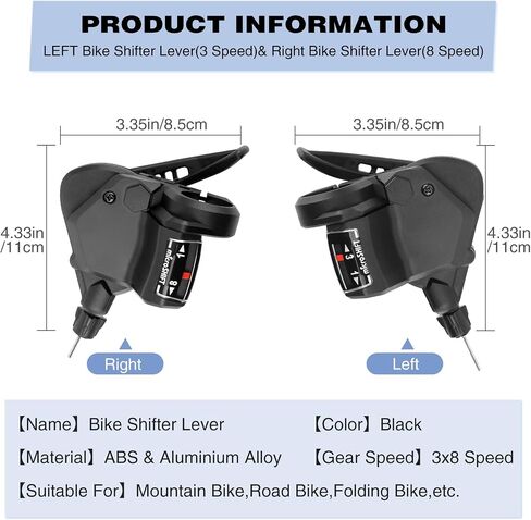 زوج دراجة SHIFTER 3 × 8/9/10 سرعة العتاد اليسرى واليمين لدراجة Moutain ، دراجة الطريق ، MTB ، BMX ، معدات Fixie ، ركوب الدراجات (3x8 سرعة) in Kuwait