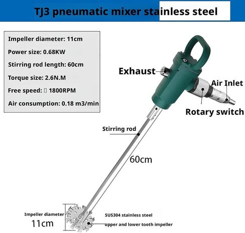 Handheld Air Mixer Drum Mixer | Pneumatic Mixer, Paint Stirring Machine Bracket Air Agitator Paint Mix Tool, Paint Agitator, Paint Mixing Machine(1) in Saudi Arabia