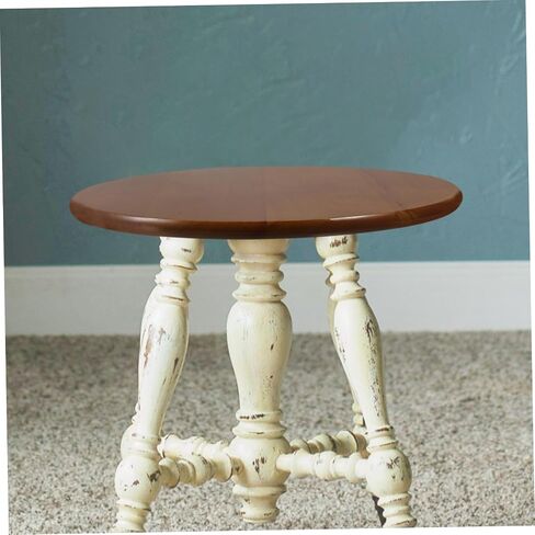 AmoSfun عتيقة Round Round Wooden Stool Patch Place Rubberwood Plans for Bar Chair Easy Brading Surface for Home Office in Saudi Arabia