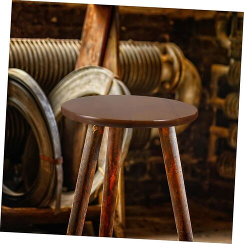 AmoSfun عتيقة Round Round Wooden Stool Patch Place Rubberwood Plans for Bar Chair Easy Brading Surface for Home Office in Saudi Arabia