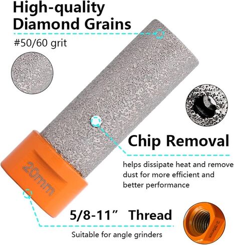 M14 Thread Diamond Finger Bits Enlarge Grinding Holes Dia 6/10/12/15/20/25/30mm Tile Stone Countertop Diamond Milling Bits 1Pcs (Color : 50x10x75x25) in Saudi Arabia