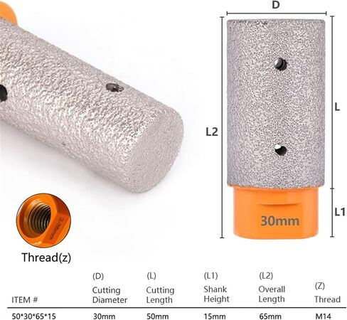 M14 Thread Diamond Finger Bits Enlarge Grinding Holes Dia 6/10/12/15/20/25/30mm Tile Stone Countertop Diamond Milling Bits 1Pcs (Color : 50x10x75x25) in Saudi Arabia