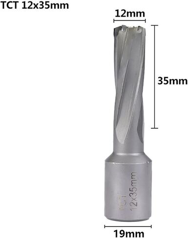 Annular Weldon Shank Magnetic Hollow Drill Bit for Metal Carbide Hole Saw Cutter Drill 1Pcs (Color : 12x35mm) in Saudi Arabia
