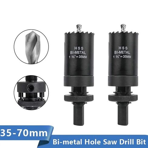 Core Drill Bit 35 40 53 60 70mm ثنائي الفتحة ثنائية المعدنية المنشار كربيد ثقب المظهر لأداة حفر ثقب المعادن الخشبية 1pcs (اللون: 70 ملم) in Kuwait
