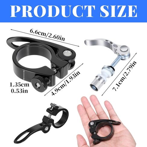 3 PCS CLAMP مقعد الدراجة ، مشبك SEATPOST ، ترقية دراجات مقعد الدراجة من سبائك الدراجات بعد طوق المقعد داخل القطر من المقاعد أنبوب المشابك 31.8 مم لإطارات الألومنيوم (أسود ، فضية) in Saudi Arabia