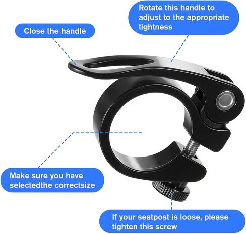 3 PCS CLAMP مقعد الدراجة ، مشبك SEATPOST ، ترقية دراجات مقعد الدراجة من سبائك الدراجات بعد طوق المقعد داخل القطر من المقاعد أنبوب المشابك 31.8 مم لإطارات الألومنيوم (أسود ، فضية) in Saudi Arabia