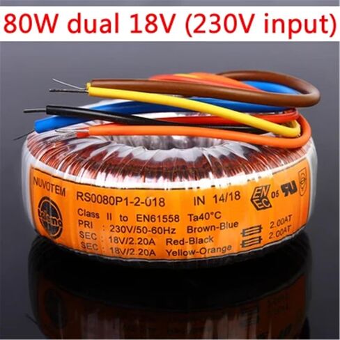 80W Dual 9V 12V 15V 18V 25V Toroidal Transformer Ring Cow 80va (E) in Saudi Arabia
