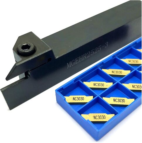 MGEHR1010 MGEHR1212 MGEHR1616 MGEHR2020 MGEHR2525 External Grooving Tool Holder +Carbide Inserts Lathe Turning Parting(1.5MM,MGMN200,MGEHR1616) in Saudi Arabia