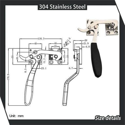 Box Side Door Handle Hook Lock 304 Stainless Steel 1Pcs in Kuwait