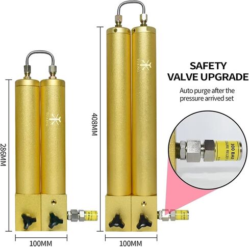 4500psi 300BAR ضاغط زيت الفاصل الزاهي مرشح الضغط العالي مرشح مرشح مرشح مرشح لغطاء الغوص (صمام أمان L408MM) in Saudi Arabia