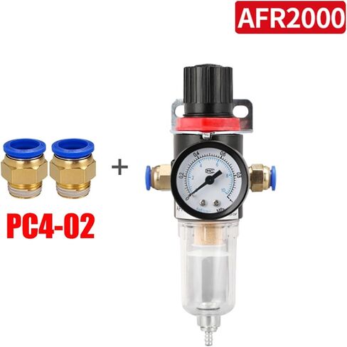 Pneumatic Air Treatment Filter AFR2000 Adjustable Pressure Gauge 1/4" Pressure-Relief 4mm 6mm 8mm 10mm 12mm Fittings(AFR2000-8mm) in Saudi Arabia